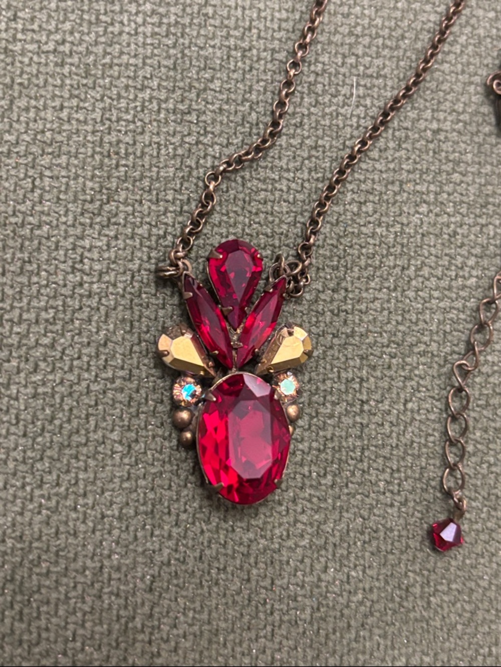 Sorrelli Ruby Red Crystal Pendant Necklace